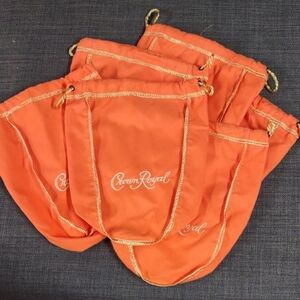 6 Crown Royal Orange Storage Bags